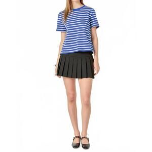 NEW 2.7 AUGUST APPAREL marley striped tee in navy